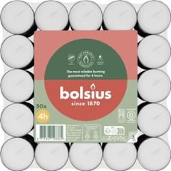 Bolsius podgrzewacze bezzapachowe białe 4 godzinne w stosie 50 sztuk