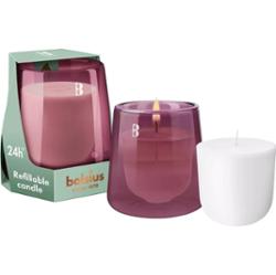 Bolsius CleanLight DRZEWO CEDROWE i WETIWERIA różowy świecznik z wymienną wkładką zapachową