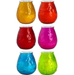 Bispol s70-mix PARTY TIME duża świeca ogrodowa w szkle - mix kolorów - 6 sztuk