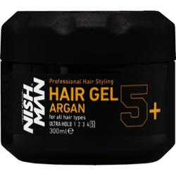 Nishman Hair Styling Argan 5+ Ultra Hold – mocny żel do włosów z efektem gumy, 300ml
