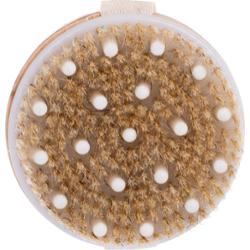 Drewniana, okrągła szczotka do masażu ciała na sucho - z naturalnym włosiem i kulkami