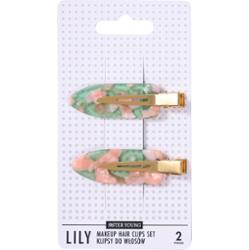 Sister Young Lily - klipsy do włosów do makijażu, różne kolory, 2szt Pink Coffee | Różowo-Kawowy