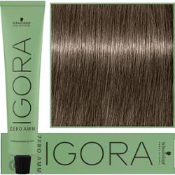 Schwarzkopf Professional Igora Zero Amm - profesjonalna farba do włosów bez amoniaku, 60ml 7-1  |  Średni Blond Cendre