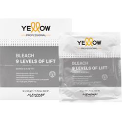 Alfaparf Yellow Bleach 9 Levels Of Lift - rozjaśniacz w saszetkach, nawet do 9 tonów, 12x50g