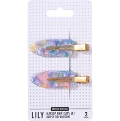 Sister Young Lily - klipsy do włosów do makijażu, różne kolory, 2szt Pink Blue | Różowo-Niebieski