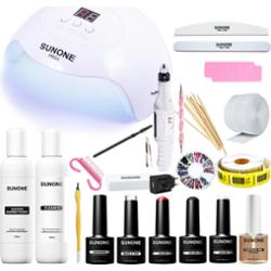 SunOne S03 profesjonalny zestaw do manicure hybrydowego, lampa LED/UV, frezarka i akcesoria