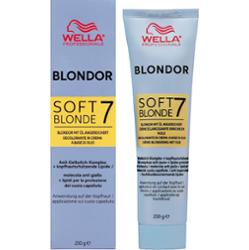 Wella Blondor Soft Blonde 7 - delikatny rozjaśniacz do włosów w kremie, 200g