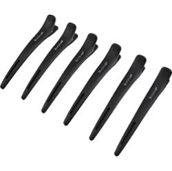 Poniks Blackomb Carbon Clips CK022 - karbonowe klipsy fryzjerskie do włosów 11,5cm 6szt, czarne