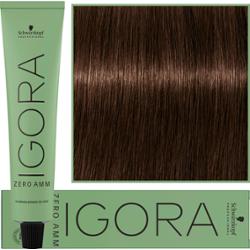 Schwarzkopf Professional Igora Zero Amm - profesjonalna farba do włosów bez amoniaku, 60ml 4-6  |  Średni Brąz Czekoladowy