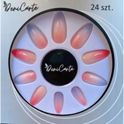 Deni Carte Tipsy Żelowe - sztuczne paznokcie, różne kolory Ombre | Różowo-Niebieskie