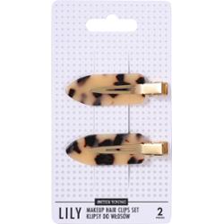 Sister Young Lily - klipsy do włosów do makijażu, różne kolory, 2szt Light Leopard Print | Jasna Panterka