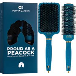 Zestaw Szczotek Olivia Garden Peacock - Paddle Brush + Speed XL 44mm