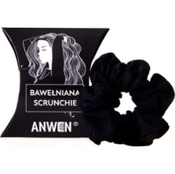 ANWEN - Bawełniana Scrunchie - czarna gumka do włosów, 1szt.