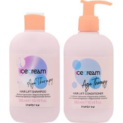 Inebrya Ice Cream Hair Lift - regenerujący zestaw do włosów szampon 300ml + odżywka 300ml