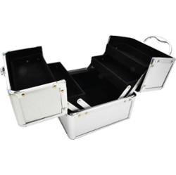 Lelani - srebrny kuferek kosmetyczny na lakiery i akcesoria