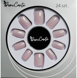 DeniCarte Square - krótkie gotowe tipsy do stylizacji paznokci, różne kolory Nude | Cielisty