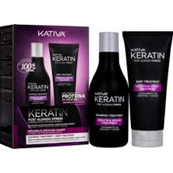 KATIVA Xpress – zestaw po keratynowym prostowaniu włosów: szampon i odżywka, 250ml + 200ml