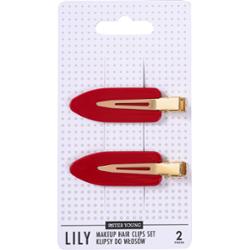 Sister Young Lily - klipsy do włosów do makijażu, różne kolory, 2szt Red | Czerwony