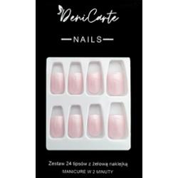 DeniCarte Tipsy Square - zestaw sztucznych paznokci, różne kolory Baby Boomer Ombre | Różowe Ombre