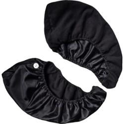DeniCarte Dwuwarstwowy turban do włosów, czepek satynowy, czarny