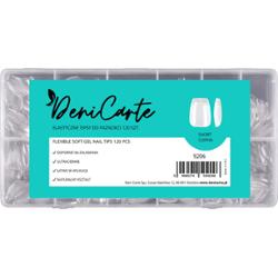 DeniCarte Tipsy Flexible Short Coffin – elastyczne tipsy do paznokci, 120 szt.