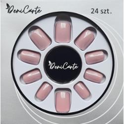 DeniCarte Square - krótkie gotowe tipsy do stylizacji paznokci, różne kolory Beige Nude | Cielisty beżowy