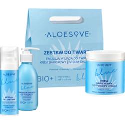 Aloesove Blue zestaw do twarzy - emulsja myjąca 190ml + serum 30ml + krem 250ml