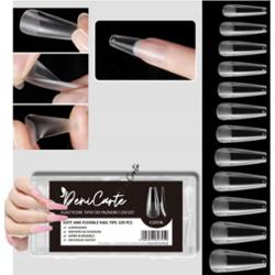 Deni Carte Tipsy Flexible Coffin - elastyczne tipsy, miekkie i przezroczyste, 120szt.