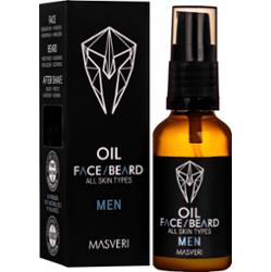 Masveri Face Beard Oil All Skin Types - olejek do twarzy i brody, do każdego rodzaju skóry, 30ml