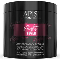 Oczyszczający peeling do ciała, dłoni i stóp z cukrem trzcinowym Apis Night Fever 700 g
