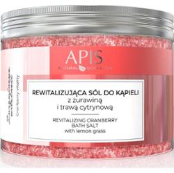 Rewitalizująca sól do kąpieli Apis Żurawinowa Witalność z żurawiną i trawą cytrynową 650g