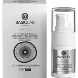 Liftingujące serum pod oczy i na powieki z 10% kompleksem peptydów i ceramidami - BasicLab - 15 ml
