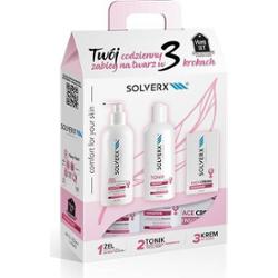 Zestaw kosmetyków do twarzy dla kobiet skóra wrażliwa SOLVERX Sensitive Skin Home SET for Women