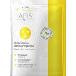 Maska w płacie rozświetlajaca z witaminą C Apis Hyaluron 4D 20 g
