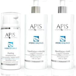 Zestaw do oczyszczania twarzy Apis Hydro Balance tonik, mleczko, peeling enzymatyczny