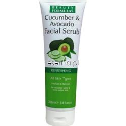Beauty Formulas  Złuszczający peeling do twarzy ogórek i awokado 150 ml