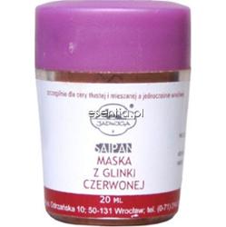 Jadwiga Saipan Maska z glinki czerwonej do cery tłustej, mieszanej, wrażliwej 20 ml