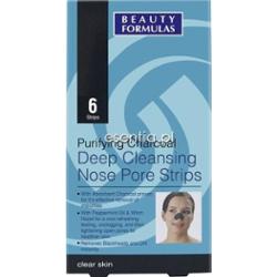 Beauty Formulas Clear Skin Głęboko oczyszczające paski na nos z aktywnym węglem op./ 6szt.