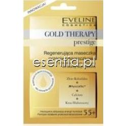 Eveline Gold Therapy Prestige 55+ Regenerująca maseczka przeciwzmarszczkowa o błyskawicznym działaniu do twarzy, szyi i dekoltu 2 x 6 ml