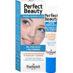 Farmona Perfect Beauty skóra wokół oczu Żel pod oczy i na powieki z aktywnym ekstraktem ze świetlika i guarany 15 ml