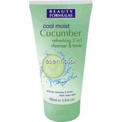Beauty Formulas Cucumber Ogórkowa odświeżająca emulsja 2 w 1 oczyszczanie i tonowanie 150 ml