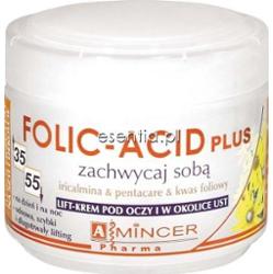 Mincer Pharma Hyaluron + Folic Acid Lift-krem pod oczy i w okolice ust Iricalmina & Pentacare & Kwas Foliowy  50 ml