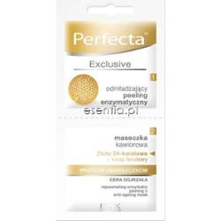 Perfecta Exclusive Gold Peeling enzymatyczny + maseczka kawiorowa 2 x 5 ml