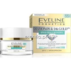 Eveline  Diamonds & 24K Gold Przeciwzmarszczkowy krem + serum na dzień i noc 55+ 50 ml