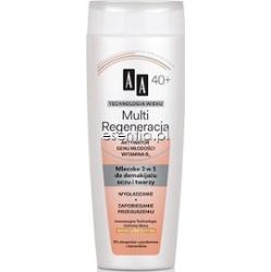 AA Technologia Wieku Multi Regeneracja 40+ Mleczko 3w1 do demakijażu oczu i twarzy 200 ml