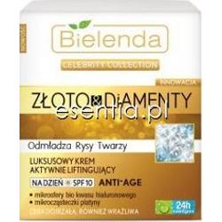 Bielenda Celebrity Collection Luksusowy krem aktywnie liftingujący na dzień SPF 10 anti-age Złoto i Diamenty 50 ml