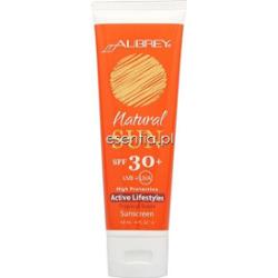 Aubrey Organics  Natural Sun Mleczko do opalania dla aktywnych SPF 30 o zapachu tropikalnym 118 ml