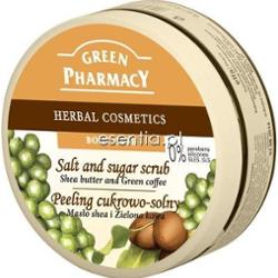 Green Pharmacy  Peeling cukrowo - solny Masło shea i Zielona kawa 300 ml
