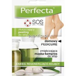 Perfecta  SOS Domowy Pedicure - Złuszający peeling + zmiękczająca maska-kompres do stóp 