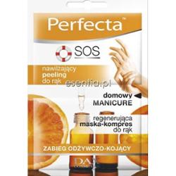 Perfecta  SOS Domowy Manicure - Nawilżający peeling + regenerująca maska-kompres do rąk 